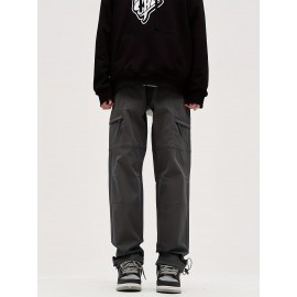 Versatile straight black assault pants for men and women, outdoor waterproof mountaineering wide-leg pants, loose casual large size overalls Versatile straight black assault pants for men and women, outdoor waterproof mountaineering wide-leg pants, loose casual large size overalls