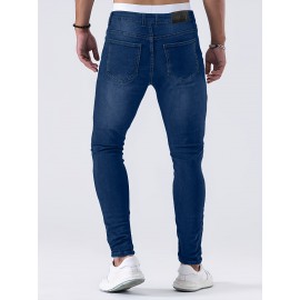 Men's Slim Fit Ripped Jeans, Stretchy Denim, Casual Regular Fit Men's Slim Fit Ripped Jeans, Stretchy Denim, Casual Regular Fit