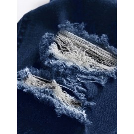 Men's Slim Fit Ripped Jeans, Stretchy Denim, Casual Regular Fit Men's Slim Fit Ripped Jeans, Stretchy Denim, Casual Regular Fit