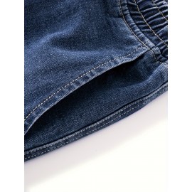 Men's Street Style Wide Leg Denim Jeans, Casual Drawstring Pants, Hip-Hop Loose Fit Jeans Men's Street Style Wide Leg Denim Jeans, Casual Drawstring Pants, Hip-Hop Loose Fit Jeans