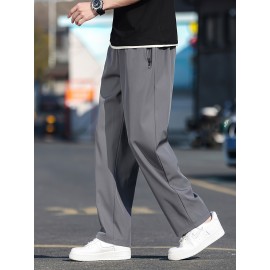 Men's Casual Pocket Joggers, Straight Leg Drawstring Loose Fit Long Sports Pants For Spring Autumn Men's Casual Pocket Joggers, Straight Leg Drawstring Loose Fit Long Sports Pants For Spring Autumn