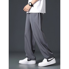 Men's Casual Pocket Joggers, Straight Leg Drawstring Loose Fit Long Sports Pants For Spring Autumn Men's Casual Pocket Joggers, Straight Leg Drawstring Loose Fit Long Sports Pants For Spring Autumn