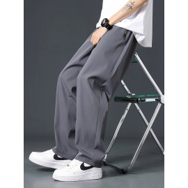 Men's Casual Pocket Joggers, Straight Leg Drawstring Loose Fit Long Sports Pants For Spring Autumn Men's Casual Pocket Joggers, Straight Leg Drawstring Loose Fit Long Sports Pants For Spring Autumn