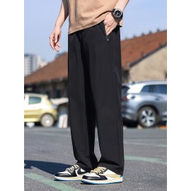 Men's Casual Pocket Joggers, Straight Leg Drawstring Loose Fit Long Sports Pants For Spring Autumn Men's Casual Pocket Joggers, Straight Leg Drawstring Loose Fit Long Sports Pants For Spring Autumn
