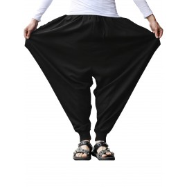 Men's Casual Haren Pants, Relaxed Fit, Solid Color Men's Casual Haren Pants, Relaxed Fit, Solid Color