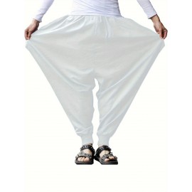 Men's Casual Haren Pants, Relaxed Fit, Solid Color Men's Casual Haren Pants, Relaxed Fit, Solid Color