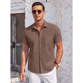 Mens Summer Beach Shirt Short Sleeve Shirts Casual Button Down Shirts Wrinkle Free Mens Summer Beach Shirt Short Sleeve Shirts Casual Button Down Shirts Wrinkle Free