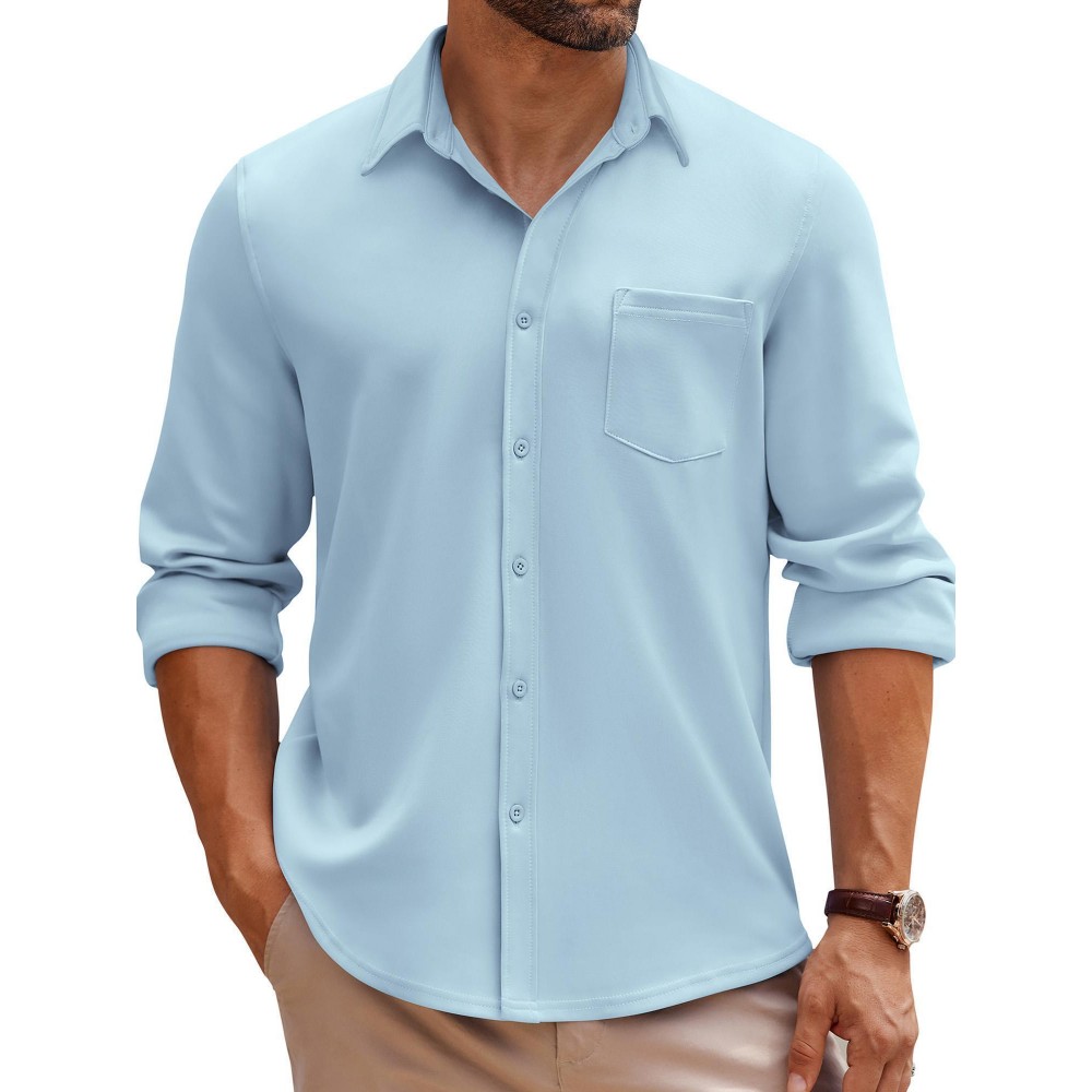 Men'S Long Sleeve Wrinkle Free Shirt Casual Button Down Shirt for Men Untucked Shirts with Pocket Men'S Long Sleeve Wrinkle Free Shirt Casual Button Down Shirt for Men Untucked Shirts with Pocket