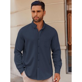 Men'S Long Sleeve Wrinkle Free Shirt Casual Button Down Shirt for Men Untucked Shirts with Pocket Men'S Long Sleeve Wrinkle Free Shirt Casual Button Down Shirt for Men Untucked Shirts with Pocket