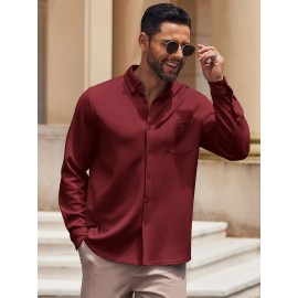 Men'S Long Sleeve Wrinkle Free Shirt Casual Button Down Shirt for Men Untucked Shirts with Pocket Men'S Long Sleeve Wrinkle Free Shirt Casual Button Down Shirt for Men Untucked Shirts with Pocket