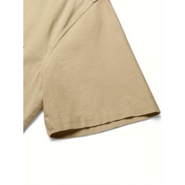 Men's Casual Button Down Cotton Shirts Short Sleeve Band Collar Beach Summer Shirt Tops Men's Casual Button Down Cotton Shirts Short Sleeve Band Collar Beach Summer Shirt Tops