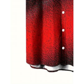 Men's Casual Short Sleeve Shirt with 3D Geometric Print - Polyester, Machine Washable, Non-Stretch Fabric Men's Casual Short Sleeve Shirt with 3D Geometric Print - Polyester, Machine Washable, Non-Stretch Fabric