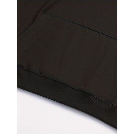 Men's Polyester Hooded Sweatshirt with Geometric Leaf Applique, Sports Style Active Hoodie with Slight Stretch, Regular Fit Knit Fabric Pullover - Casual Hip Hop Streetwear Men's Polyester Hooded Sweatshirt with Geometric Leaf Applique, Sports Style Active Hoodie with Slight Stretch, Regular Fit Knit Fabric Pullover - Casual Hip Hop Streetwear