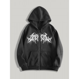Men's Gothic Thorns Graphic Hoodie - Fall/Winter Casual Knit Fabric Zip-Up Hooded Sweatshirt with Geometric Pattern - 100% Polyester Slight Stretch Regular Fit Men's Gothic Thorns Graphic Hoodie - Fall/Winter Casual Knit Fabric Zip-Up Hooded Sweatshirt with Geometric Pattern - 100% Polyester Slight Stretch Regular Fit