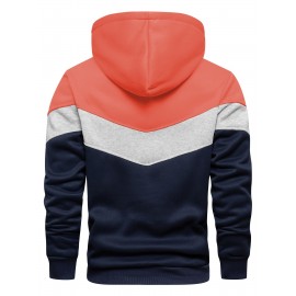 Men's Color Block Hoodie with Kangaroo Pocket and Drawstring - Comfortable and Stylish Sweatshirt for Spring and Fall Men's Color Block Hoodie with Kangaroo Pocket and Drawstring - Comfortable and Stylish Sweatshirt for Spring and Fall