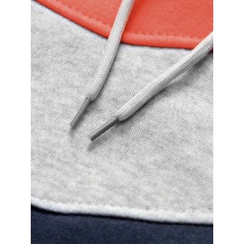 Men's Color Block Hoodie with Kangaroo Pocket and Drawstring - Comfortable and Stylish Sweatshirt for Spring and Fall Men's Color Block Hoodie with Kangaroo Pocket and Drawstring - Comfortable and Stylish Sweatshirt for Spring and Fall